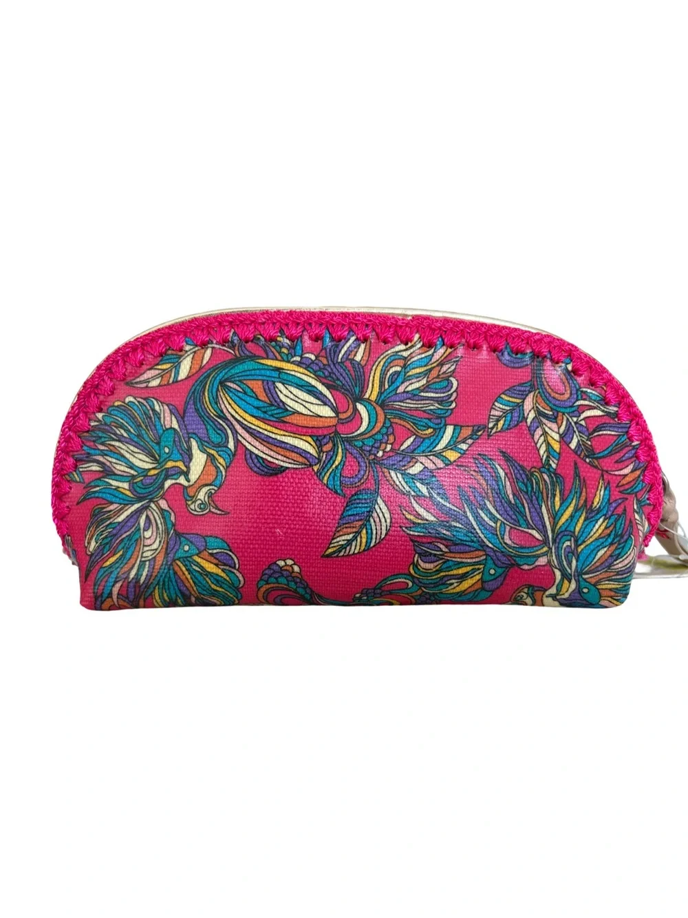 NWT Sakroots Pink Floral Cosmetic Pouch Boho Makeup Bag Travel Case